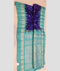 Navy BLue and Sky BLue color gadwal pattu handloom saree with zari border saree design -GDWP0000443