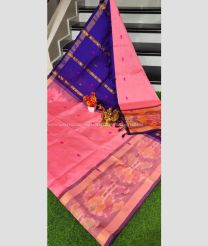 Rose Pink and Purple color Tripura Silk handloom saree with all over nakshtra buties with big pochampally border design -TRPP0007979