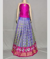 Violet and Pink color Ikkat Lehengas with all over pochamally design -IKPL0000217