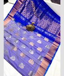Purple and Royal Blue color uppada pattu sarees with all over buttas design -UPDP0022037