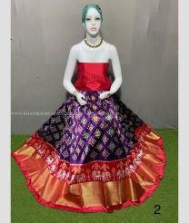 Purple and Red color Ikkat Lehengas with pochampally ikkat design -IKPL0028693