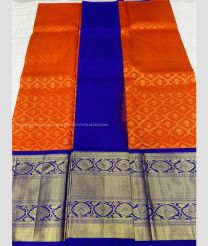Orange and Royal Blue color kanchi Lehengas with big jari border design -KAPL0000245