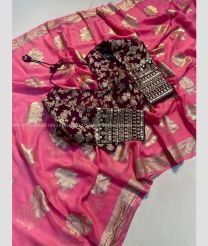 Rose Pink and Maroon color Georgette sarees with banarasi multi emrodiry work design -GEOS0024187