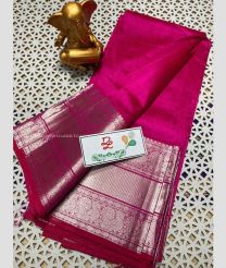 Pink and Silver color mangalagiri pattu sarees with kanchi border design -MAGP0026731