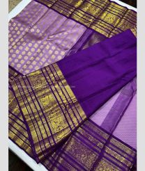 Onion Pink and Purple color kanchi pattu handloom saree with elephant border saree design -KANP0004608