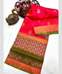 Red and Chestnut color uppada pattu sarees with all over nakshtra buttas design -UPDP0022080