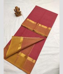 Maroon and Brown color Uppada Cotton handloom saree with all over checks design -UPAT0004095
