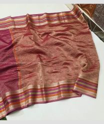 Copper and Deep Pink color Banarasi sarees with fancy border design -BANS0018862