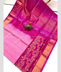 Rose Pink and Deep Pink color uppada pattu sarees with anchulatha border design -UPDP0022105