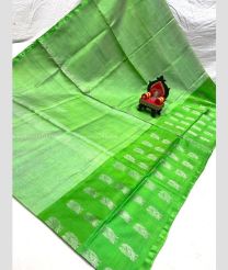 Parrot Green color Uppada Tissue handloom saree with all over big buties saree design -UPPI0000320