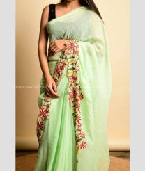 Aquamarine color Georgette sarees with sequencing work and multiple thread work design -GEOS0020953