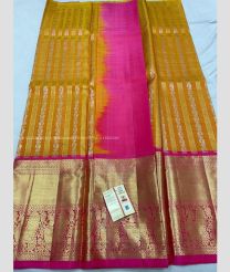 Yellow and Rani Pink color kanchi Lehengas with zari border design -KAPL0000094