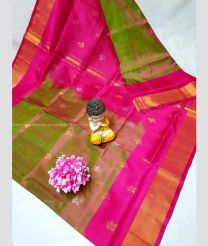 Lite Brown and Pink color uppada pattu handloom saree with all over bb buties design -UPDP0020785