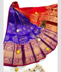 Purple Blue and Red color uppada pattu handloom saree with all over design with kanchi border saree -UPDP0013817