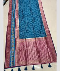 Blue Ivy and Magenta color silk sarees with meenakari border design -SILK0017811