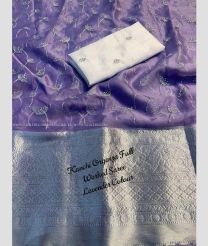 Purple and Metallic Silver color Organza sarees with thread work design -ORGS0001790