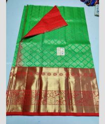 Green and Red color kanchi Lehengas with zari border design -KAPL0000066