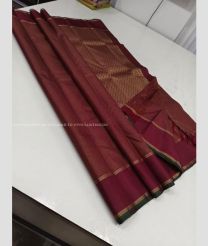 Maroon and Chestnut color kanchi pattu sarees with all over checks design -KANP0013763