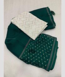 Pine Green and Cream color Georgette sarees with all over jacquard viscos buties design -GEOS0024203
