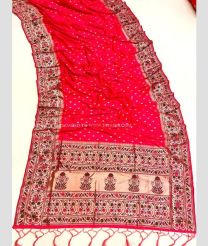 Red Pink color paithani sarees with all over small buties with minakari border design -PTNS0005066