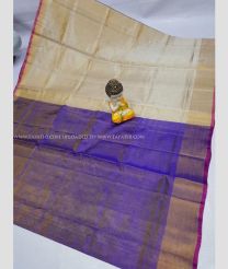 Purple and White color Uppada Tissue handloom saree with kaddy border saree design -UPPI0000306
