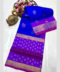 Royal Blue and Purple color uppada pattu sarees with all over nakshtra buttas design -UPDP0022091