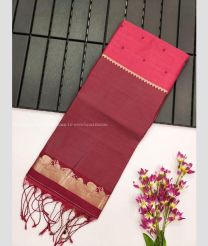 Pink and Maroon color silk sarees with all over buties with border design -SILK0017606