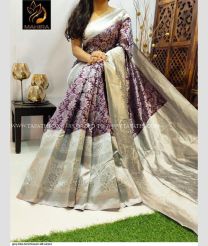 Maroon and Cream color Lichi sarees with all over jacquard work design -LICH0000400