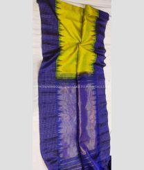 Mehndi Green and Navy BLue color gadwal pattu handloom saree with temple  border saree design -GDWP0000094