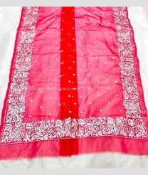 Rose Pink and Red color Banarasi sarees with all over embroidery work buties with embroidery border design -BANS0018819