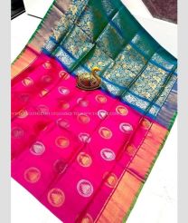 Pink and Blue Jay color uppada pattu sarees with all over buttas design -UPDP0022011