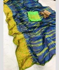 BLue and Mehndi Green color Georgette sarees with printed design saree -GEOS0000291