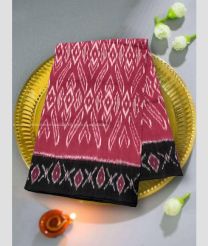 Maroon and Black color pochampally Ikkat cotton handloom saree with all over pochampally spl design -PIKT0000634