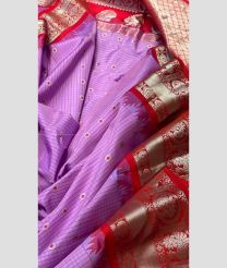 Tulip Pink and Red color gadwal pattu handloom saree with all over checks including meena buties design -GDWP0001643