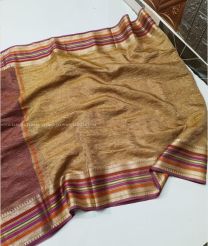 Lite Golden and Magenta color Banarasi sarees with fancy border design -BANS0018861