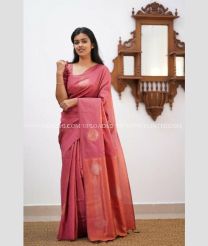 Dust Pink and Copper Red color Lichi sarees with jacquard work on all over the saree with beautiful zahlar design -LICH0000407