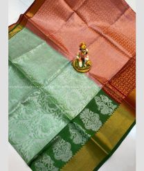 Fern Green and Copper color mangalagiri pattu handloom saree with all over buties design -MAGP0026210