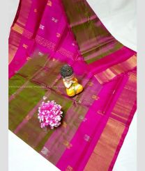 Brown and Pink color uppada pattu handloom saree with all over bb buties design -UPDP0020789