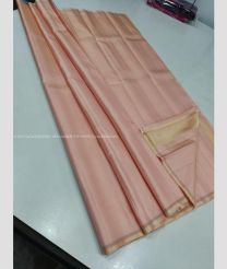 Lite Copper and Cream color soft silk kanchipuram sarees with plain design -KASS0000955