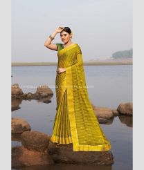 Mustard Yellow and Acid Green color Chiffon sarees with all over buties saree design -CHIF0001107