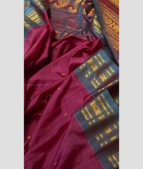 Maroon and Grey color gadwal sico handloom saree with all overturning buties design -GAWI0000665