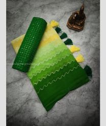 Lemon Yellow and Dark Green color Banarasi sarees with all over jari weaving design -BANS0003034