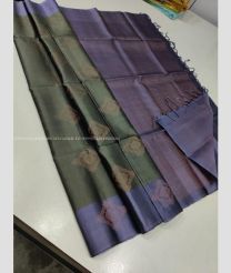 Grey and Bluish Grey color kanchi pattu handloom saree with all over trendy pattern big buties design -KANP0013459