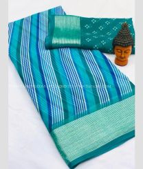 Aqua Blue color Chiffon sarees with printed design saree -CHIF0000426