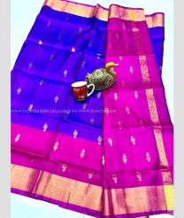 Navy Blue and Magenta color uppada pattu sarees with all over nakshtra buttas design -UPDP0022217