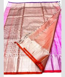 Baby Pink and Red color venkatagiri pattu handloom saree with all over jari design -VAGP0000598