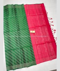 Dark Green and Pink color soft silk kanchipuram sarees with zari border saree design -KASS0000189