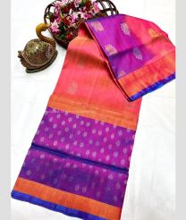 Orange and Magenta color uppada pattu sarees with all over nakshtra buttas design -UPDP0022090
