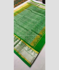 Lemon Yellow and Green color venkatagiri pattu handloom saree with big border saree design -VAGP0000448