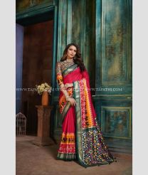 Pink and Teal color silk sarees with heavy zari banarasi foil border design -SILK0002764